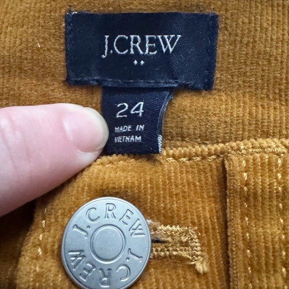 J Crew High Rise Straight Corduroy Pants Women's Size 24 26 Mustard Brown - Picture 3 of 13